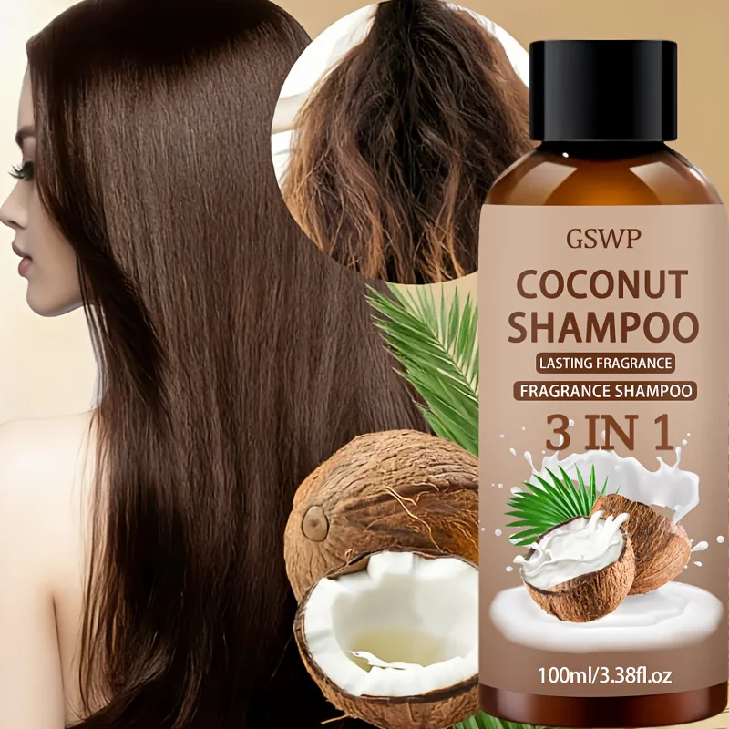 GSWP 3-In-1 Coconut Shampoo and Conditioner Set，Deeply moisturize, soften and nourish the hair, suitable for caring for dry.200g thumbnail 2