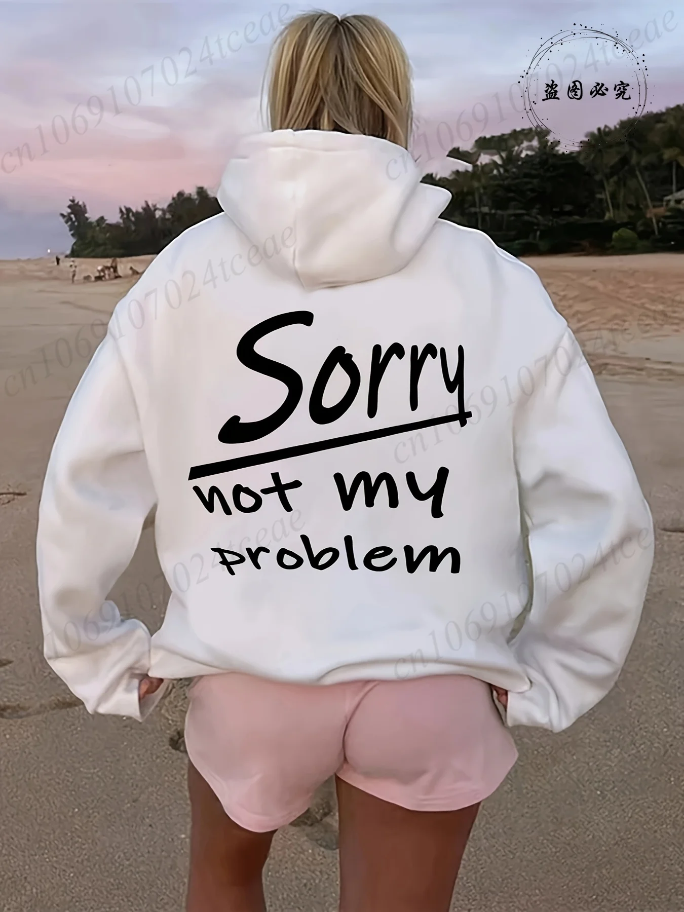 Women's Hooded Hoodies Sorry Not My Problem Sweatshirts Fashionable Casual Pullovers Hoodies Autumn Winter Shirts Sportwear Tops thumbnail 2