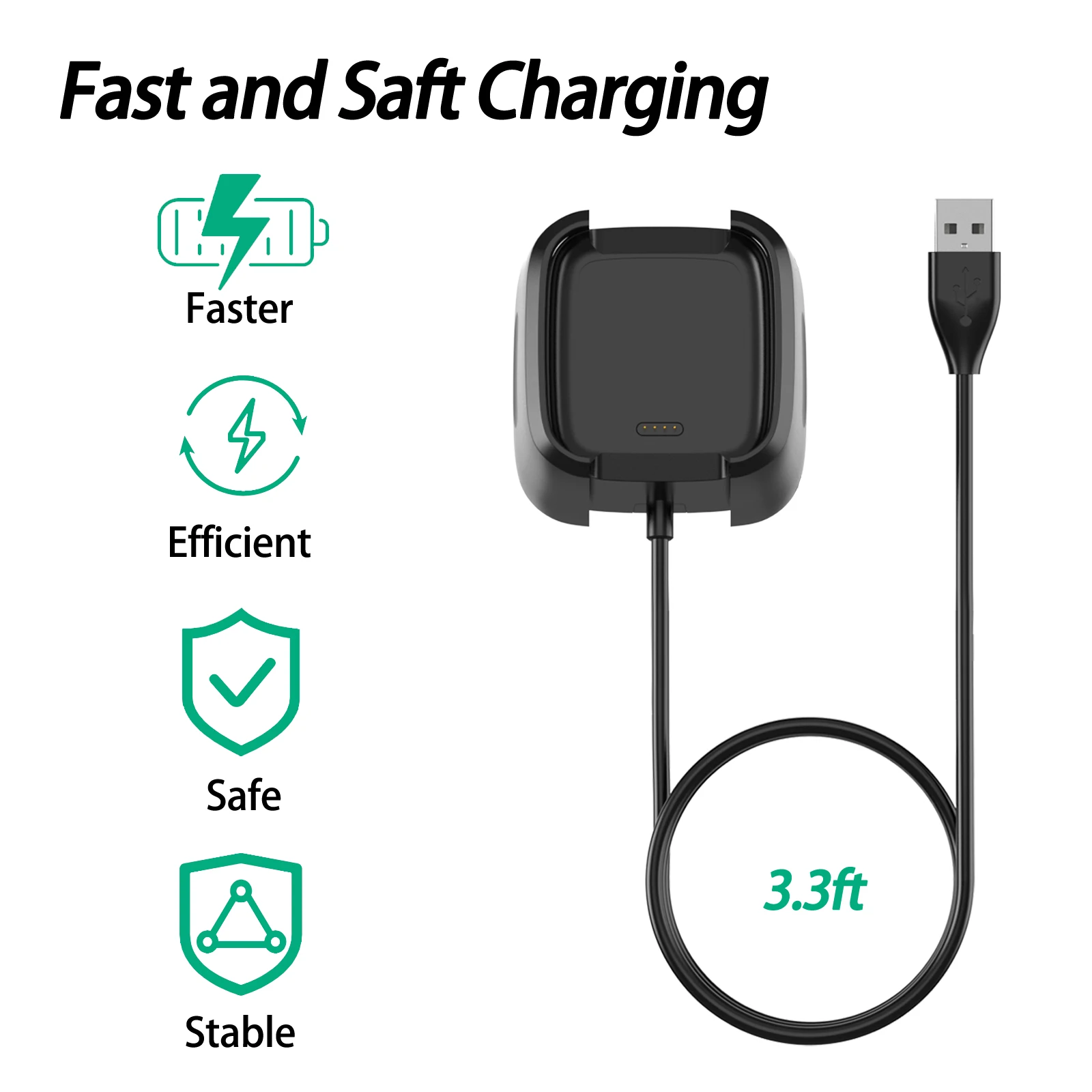 Smart Watch USB Charger For Fitbit Versa 2 Charging Cable For Fitbit Versa 2 Charger Dock Stand Cradle Smart Watch Accessories thumbnail 3