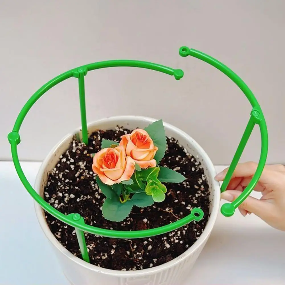 3/6/10Layers Plant Support Plant Stakes Round Plant Support Ring Plastic Plant Cage Holder Flower Pot Climbing Trellis thumbnail 3
