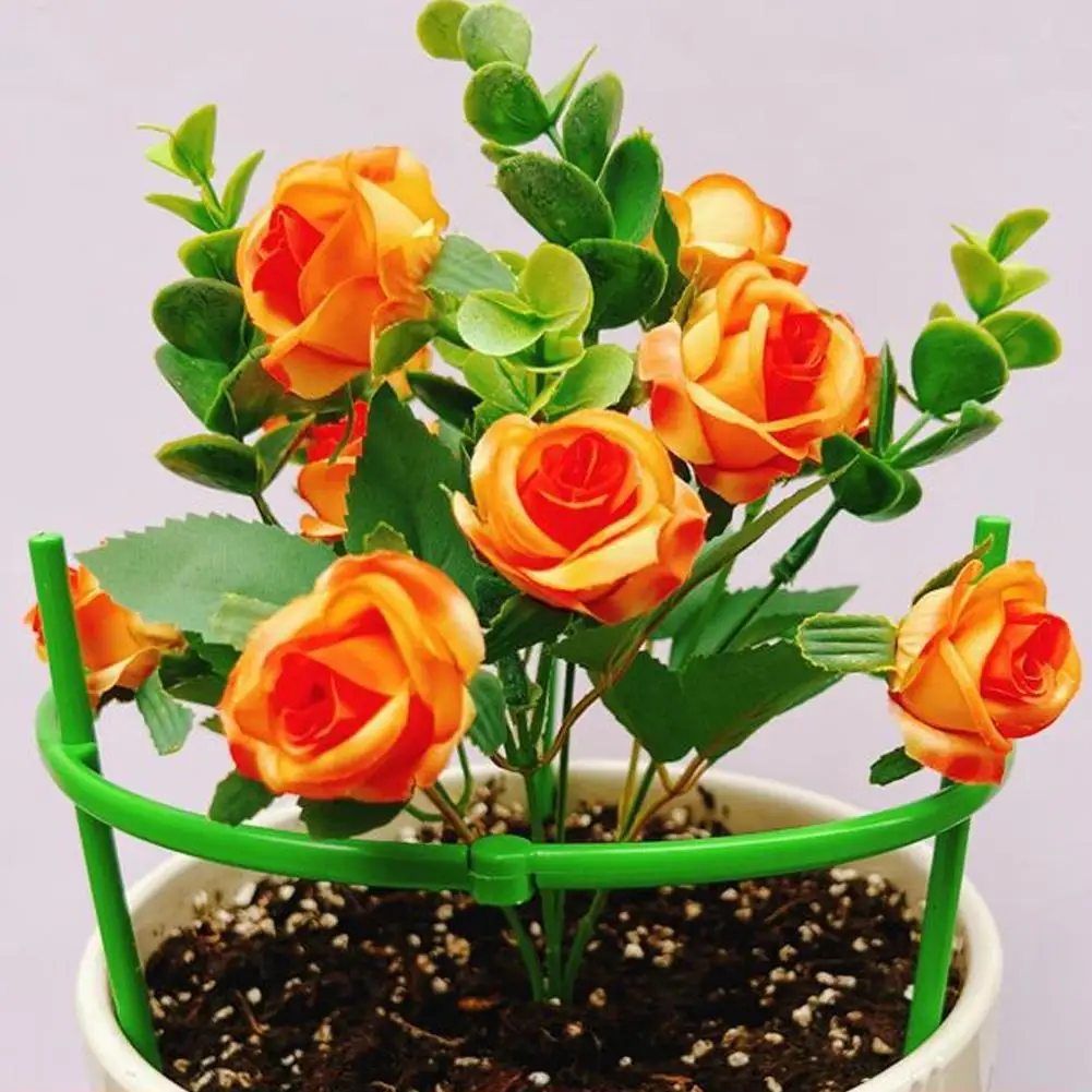 3/6/10Layers Plant Support Plant Stakes Round Plant Support Ring Plastic Plant Cage Holder Flower Pot Climbing Trellis thumbnail 4