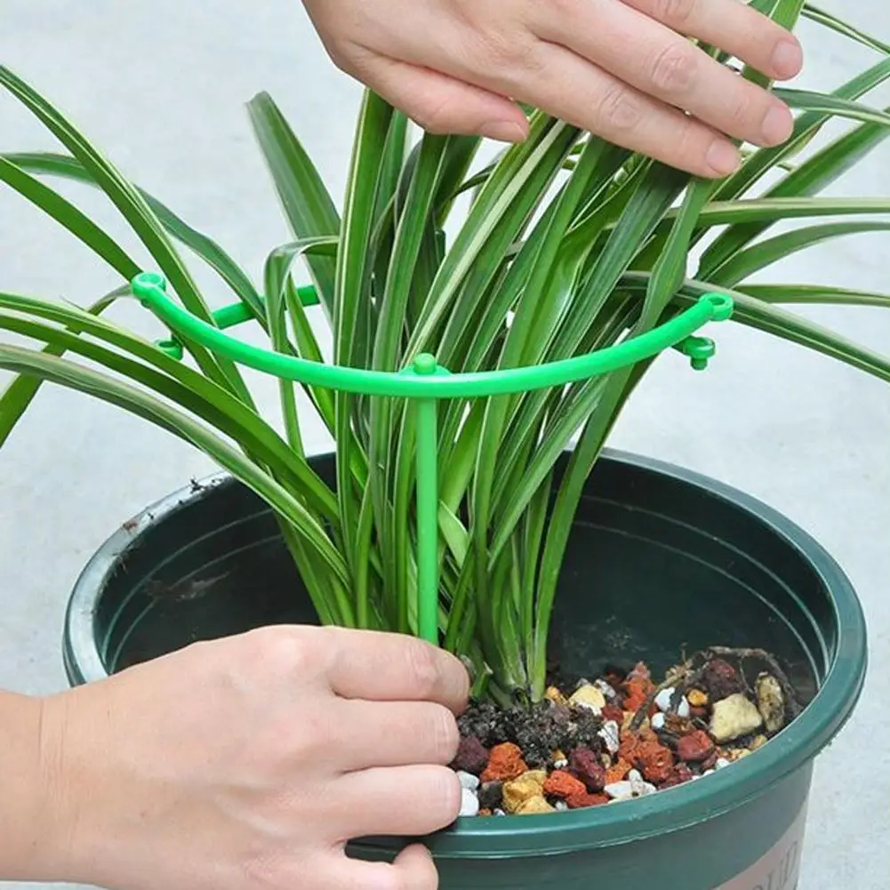 3/6/10Layers Plant Support Plant Stakes Round Plant Support Ring Plastic Plant Cage Holder Flower Pot Climbing Trellis thumbnail 5