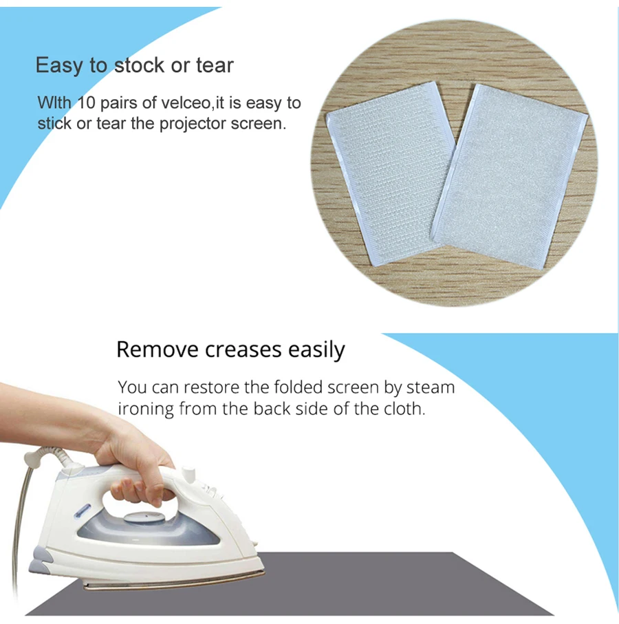 Anti-Light Projector Screen Simple 16:9 Reflective Enhance Brightness 60 100 120inch Fabric Cloth Portable Projection Screen thumbnail 6