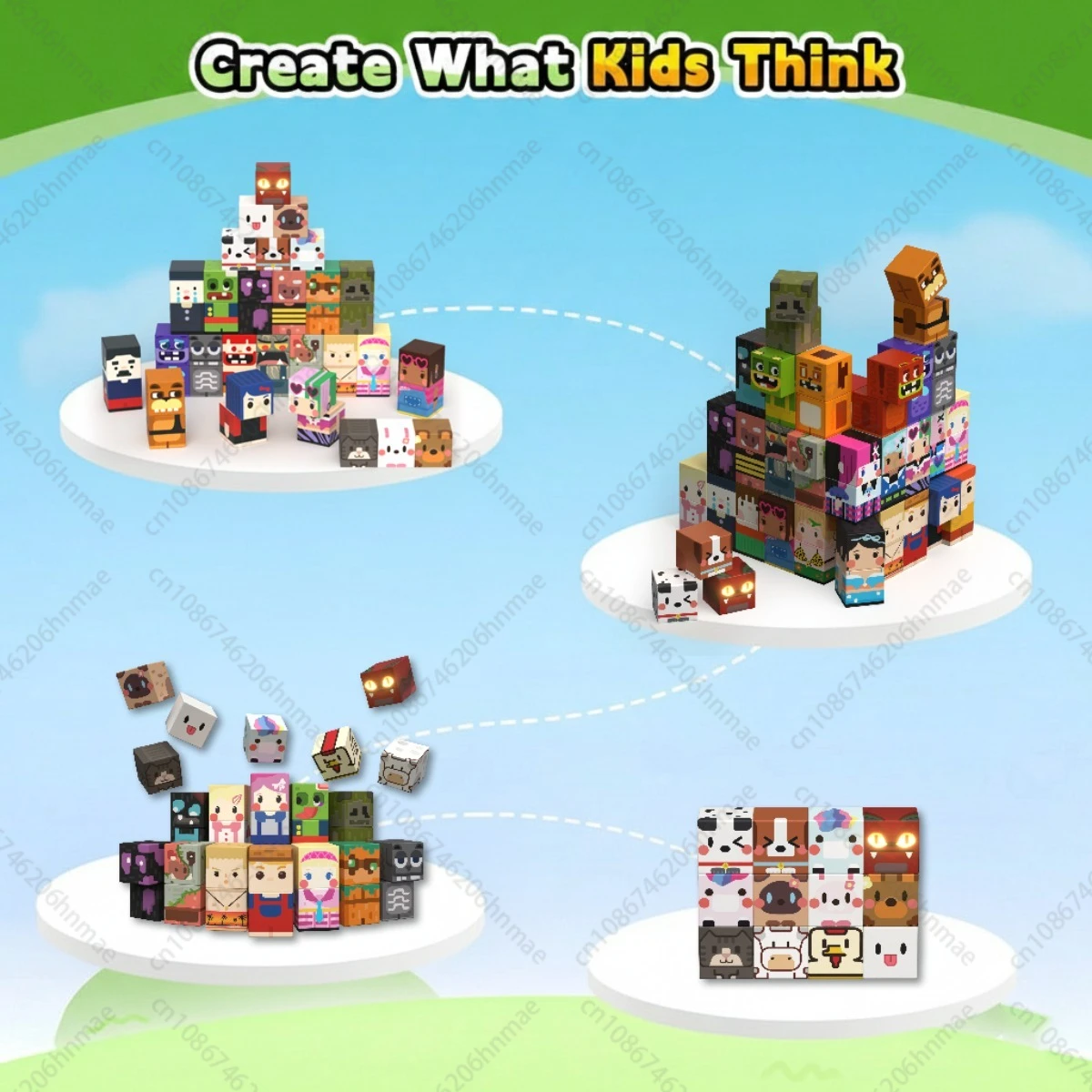 Magnetic Building Blocks Mine World Character People Animal Brick Cubes STEM Educational Family Toy Gift for Boys Girls Children thumbnail 3