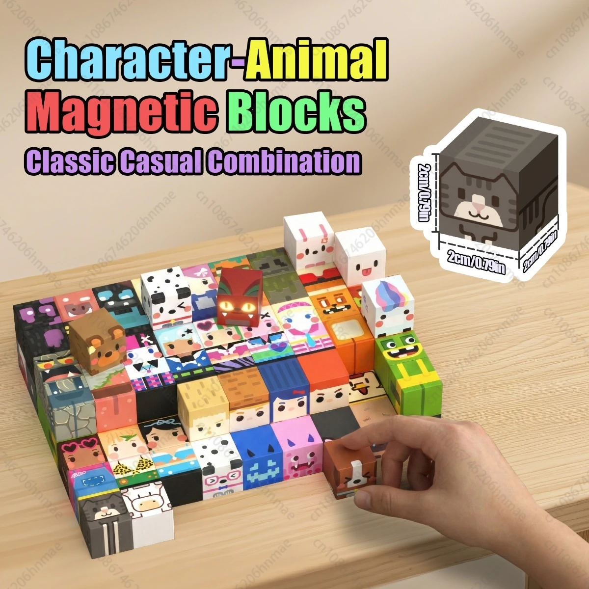 Magnetic Building Blocks Mine World Character People Animal Brick Cubes STEM Educational Family Toy Gift for Boys Girls Children thumbnail 4