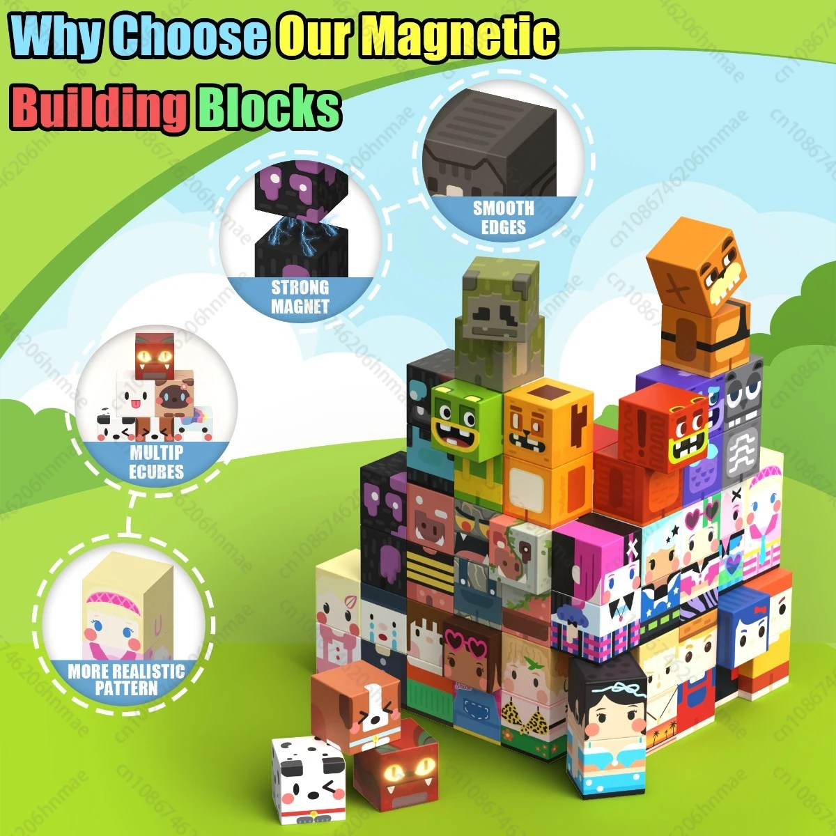 Magnetic Building Blocks Mine World Character People Animal Brick Cubes STEM Educational Family Toy Gift for Boys Girls Children thumbnail 5