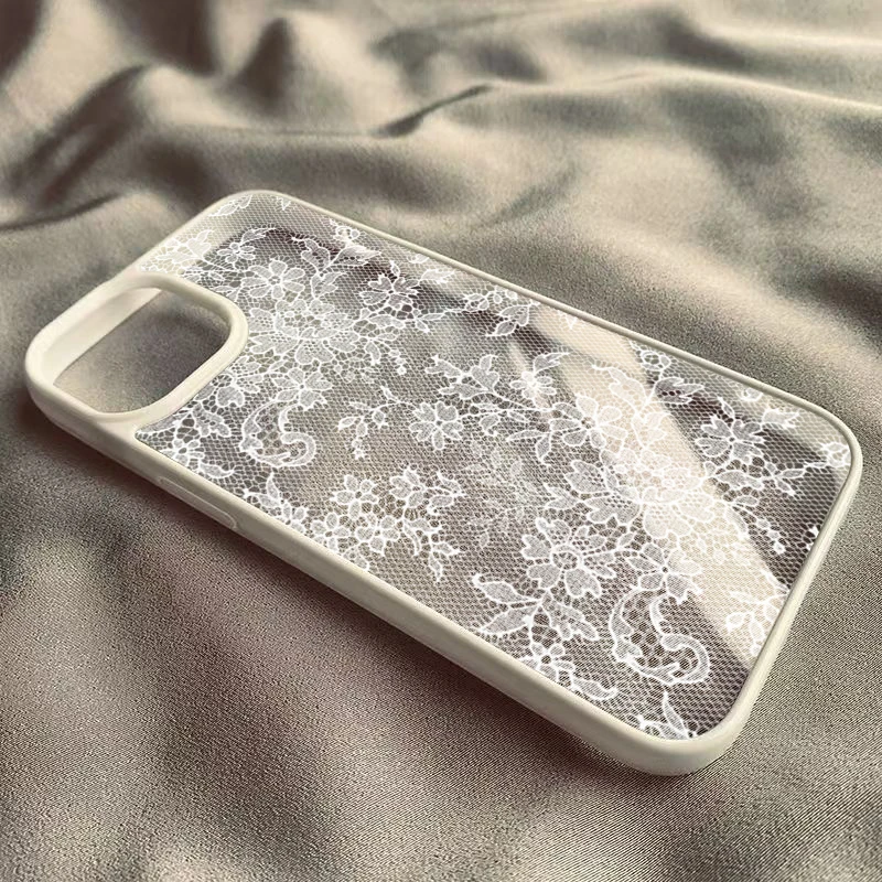 Vintage White Lace Floral Phone Case for iPhone 17 16 15 14 11 12 13 Pro Max 16E 17Air X XR XS 7 8 Plus SE 2022 Protective Cover thumbnail 6