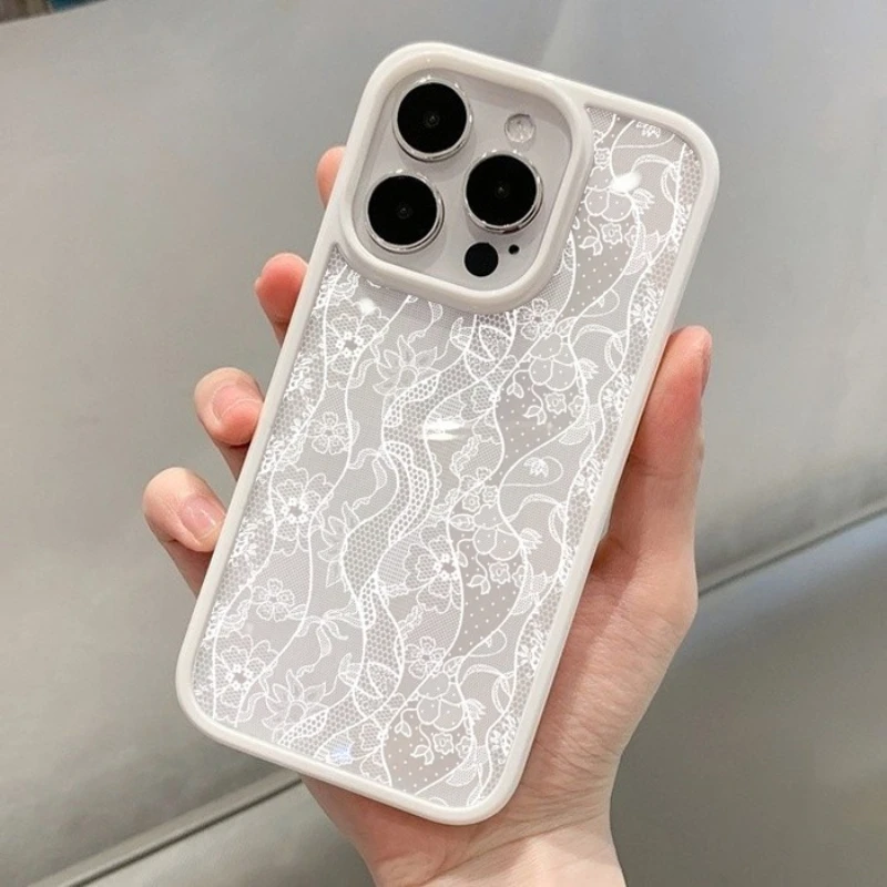 Vintage White Lace Floral Phone Case for iPhone 17 16 15 14 11 12 13 Pro Max 16E 17Air X XR XS 7 8 Plus SE 2022 Protective Cover thumbnail 5