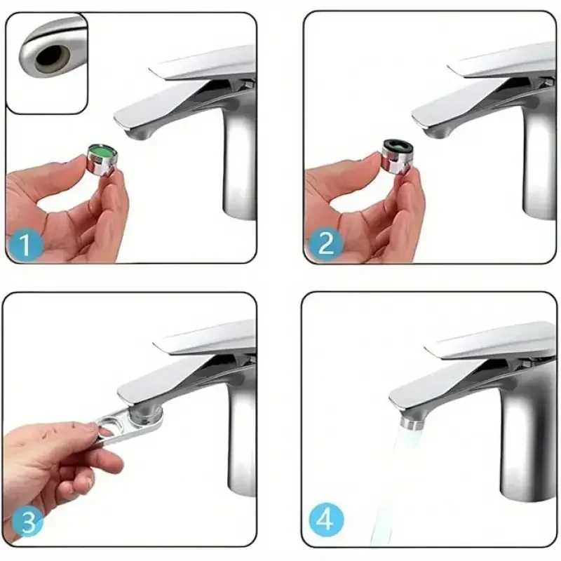 6 In 1 Faucet Aerator Wrench Water Flows Adjusting Faucet Bubbler Wrench Plumber Home Bathrooms Faucets Maintaining Tools thumbnail 4