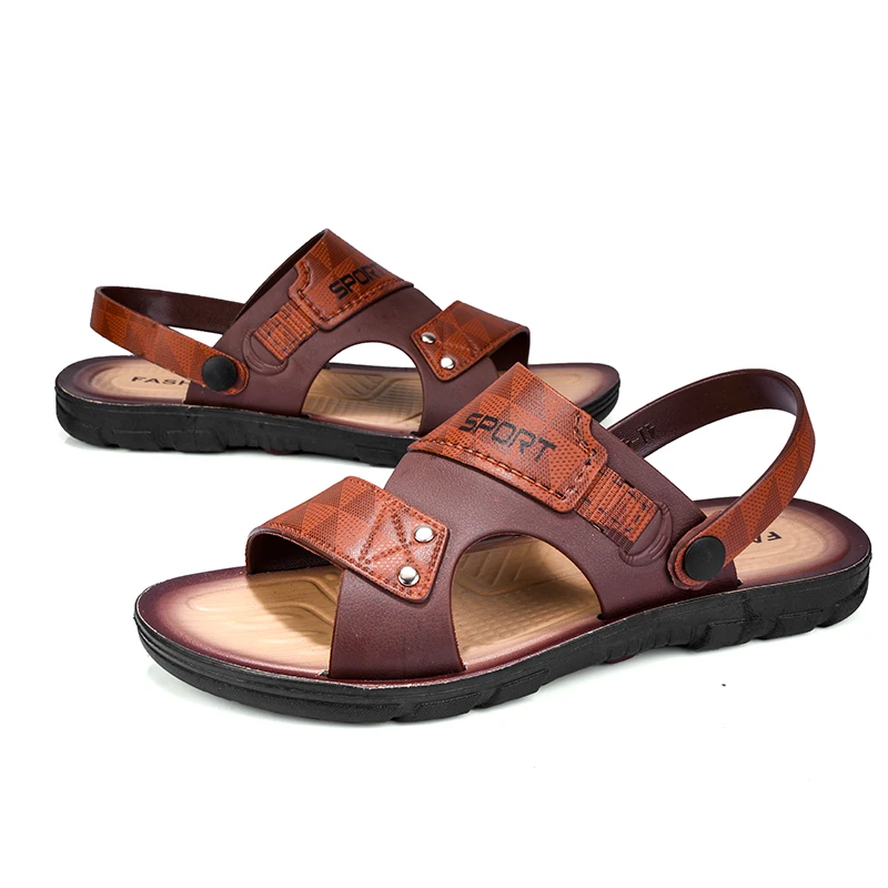Fashion Casual Men's Sandals Summer Slip On Sandals Men Classic Beach Shoes For Men Outdoor Leather Sandals Male Slippers thumbnail 6