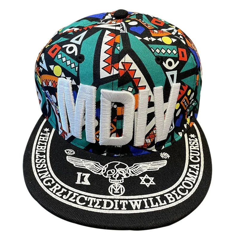 MDIV Trendy Hip Hop Baseball Cap Unisex Flat Brim Sun Protection Dance Hat Couple Street Style Breathable Comfortable Cotton thumbnail 5