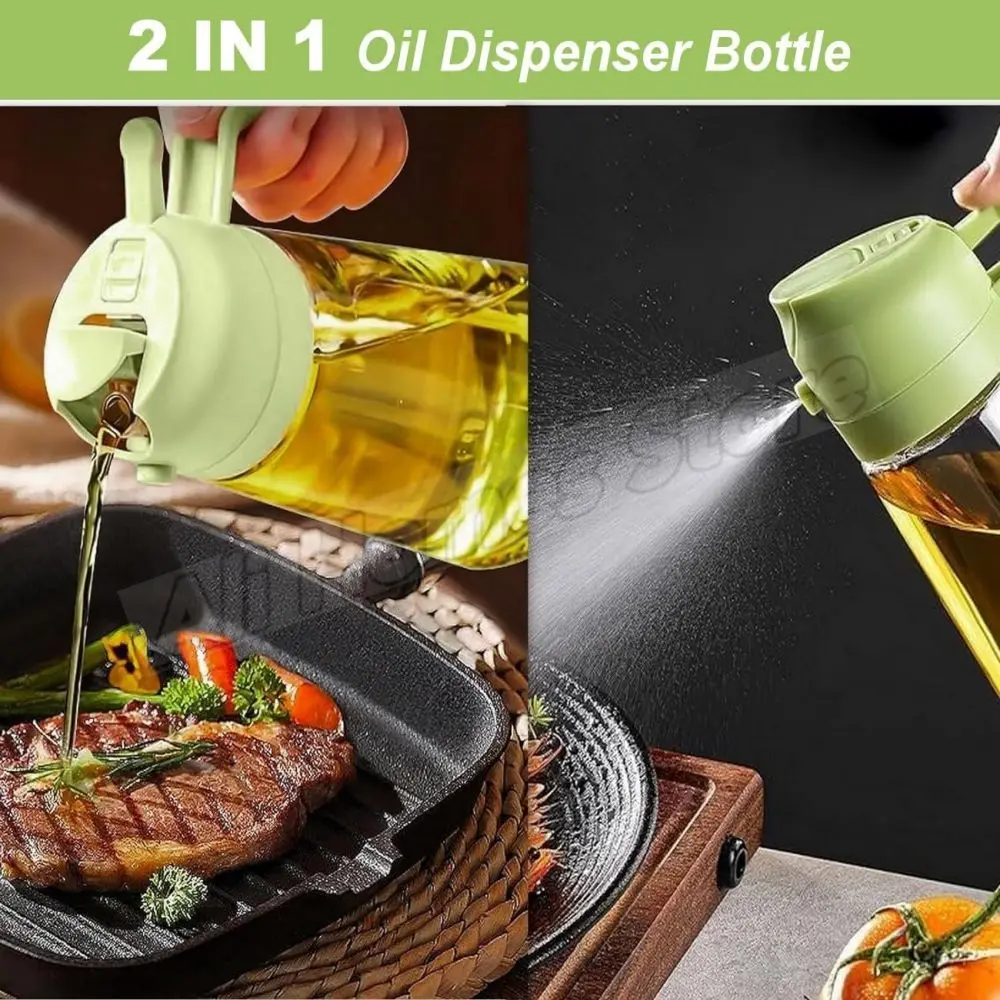 2IN1 Replacement for Oil Take Dispenser Mister Plastics Bottle with 2pcs Brush Spray Pour Cooking Spritzer BBQ Oil Spray Bottle thumbnail 5