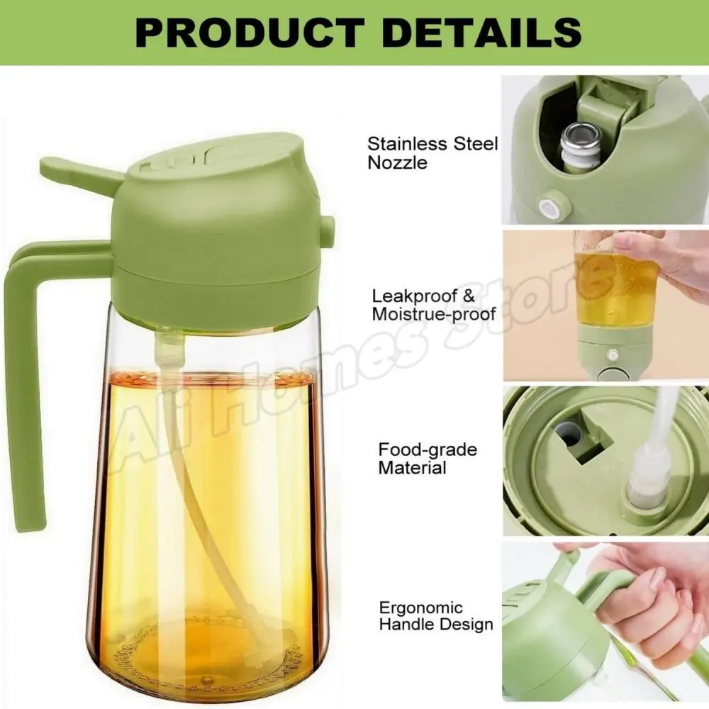 2IN1 Replacement for Oil Take Dispenser Mister Plastics Bottle with 2pcs Brush Spray Pour Cooking Spritzer BBQ Oil Spray Bottle thumbnail 4