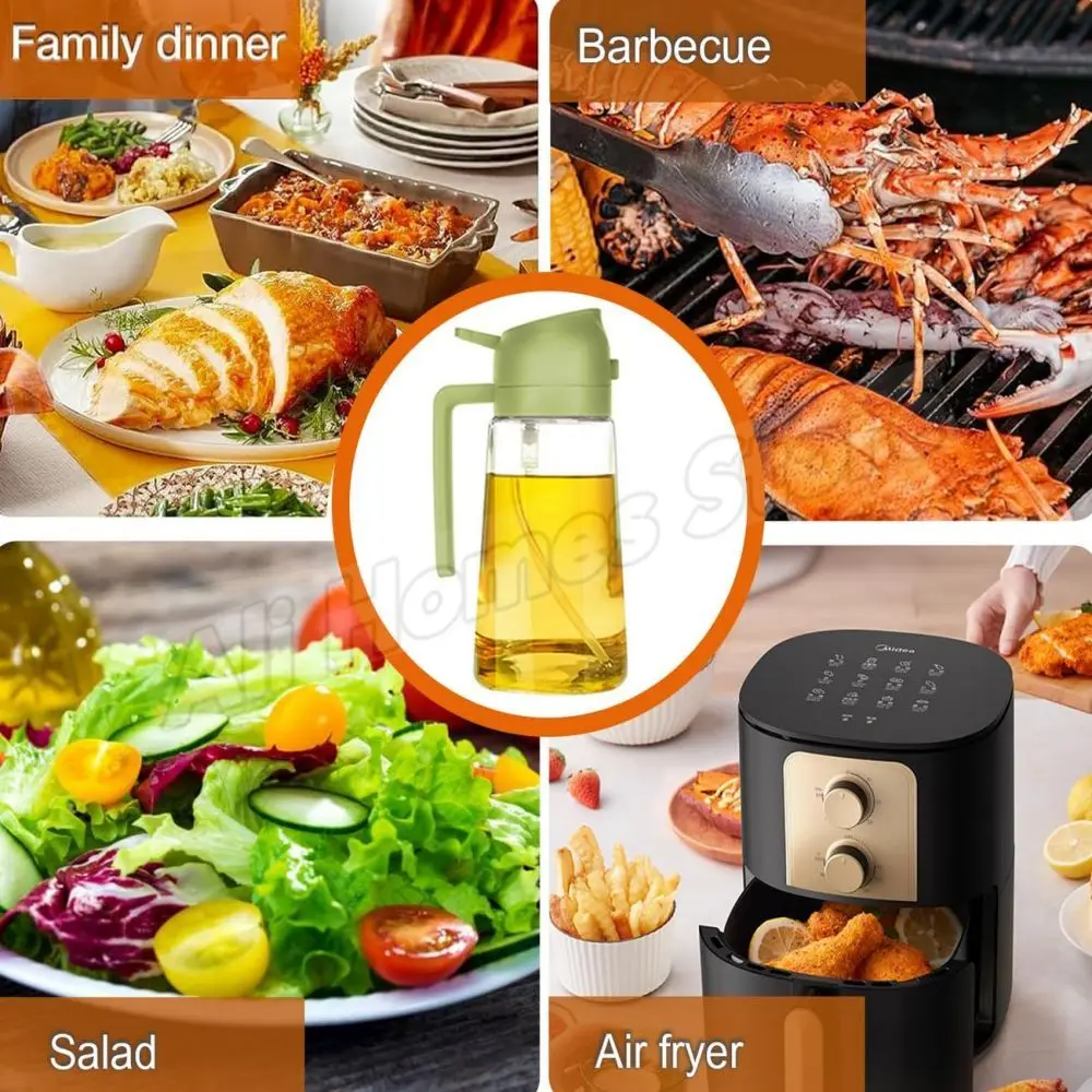 2IN1 Replacement for Oil Take Dispenser Mister Plastics Bottle with 2pcs Brush Spray Pour Cooking Spritzer BBQ Oil Spray Bottle thumbnail 6