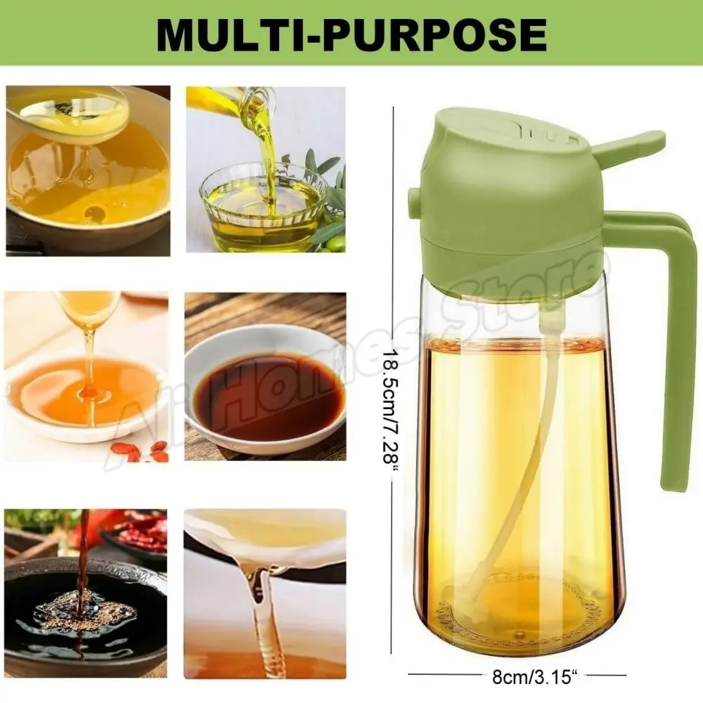 2IN1 Replacement for Oil Take Dispenser Mister Plastics Bottle with 2pcs Brush Spray Pour Cooking Spritzer BBQ Oil Spray Bottle thumbnail 3