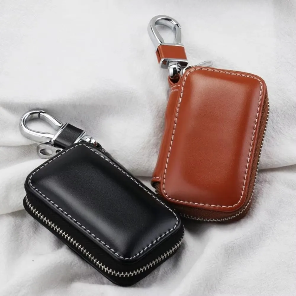 Trendy Leather Keychain Pouch Zipper Bag Key Wallets Car Key Case Cover Storage Bag Key Holder Organizer Men Women thumbnail 2
