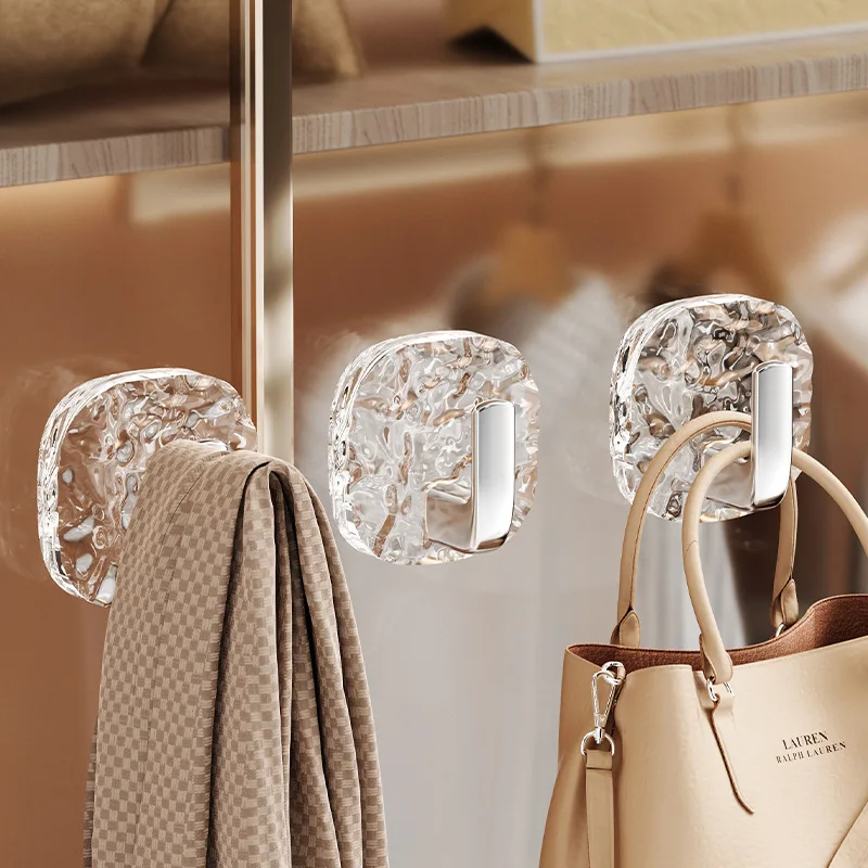 4pcs Transparent Hooks Non Punching Plastic Love Hangers Holder Self Adhesive Key Towel Multi-Purpose Hooks Storage Rack thumbnail 4