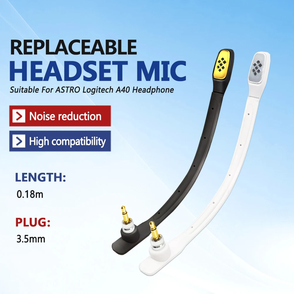 Gaming Headsets Microphone for Logitech ASTRO A40 Headphones Accessories Replacement Microphone Mic Earpads