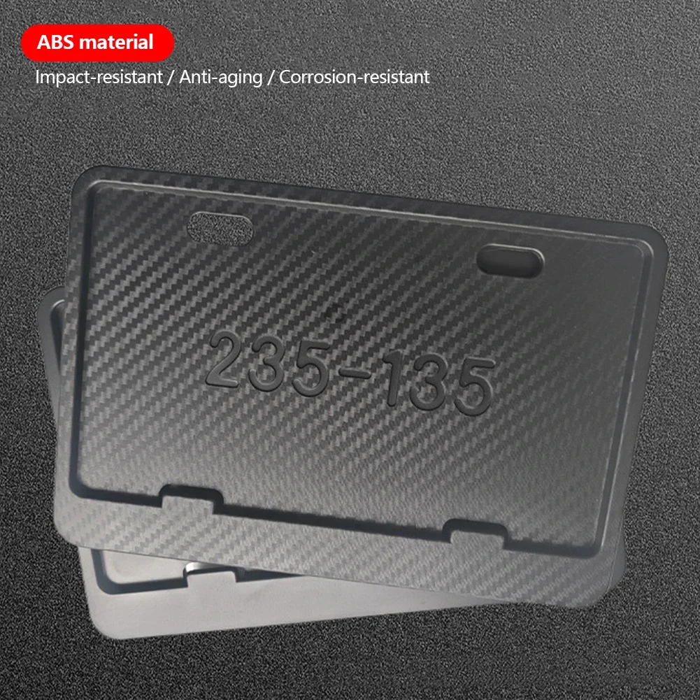 Motorcycle License Plate Frames Universal Mount Metal License Plate Holder Solid Style License Plate Holders Frame Black/Carbon thumbnail 5