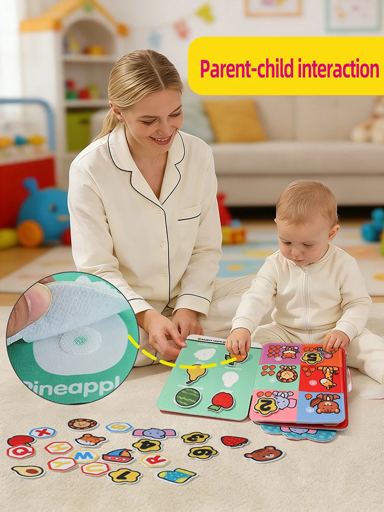 Baby Campus Quiet Book Montessori Sticker Cloth Book Early Educational Toy for Toddlers Gift Ramadan Eid Easter thumbnail 5