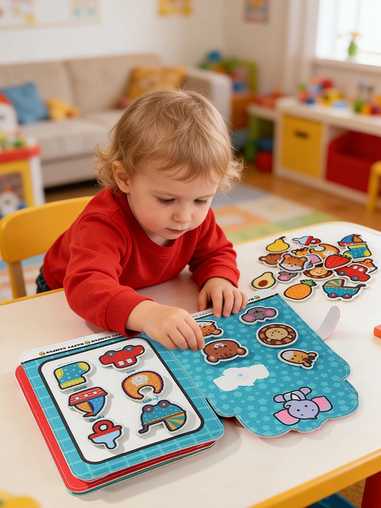 Baby Campus Quiet Book Montessori Sticker Cloth Book Early Educational Toy for Toddlers Gift Ramadan Eid Easter thumbnail 6