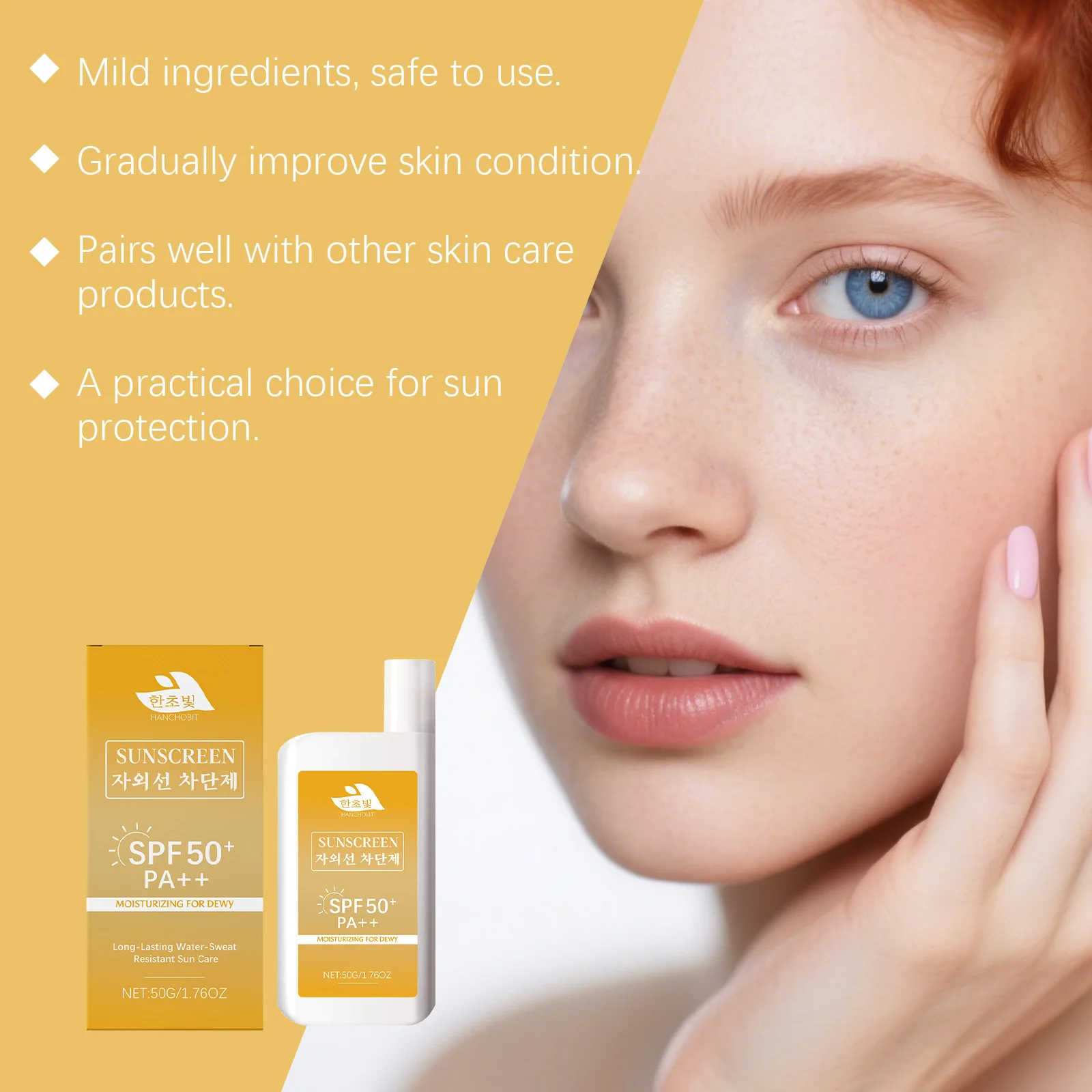 Lightweight Hydrating Sunscreen SPF 50++ Long Lasting UV Protection Fast Absorb No Sticky Oil Control Refreshing Sunblock Lotion thumbnail 6