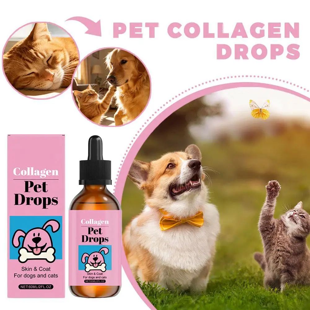 Pet Collagen Drops Gentle Formula Coat Skin Care Main Dietary Supplement Pet Cleaning Supplies Health Care Accessory thumbnail 3
