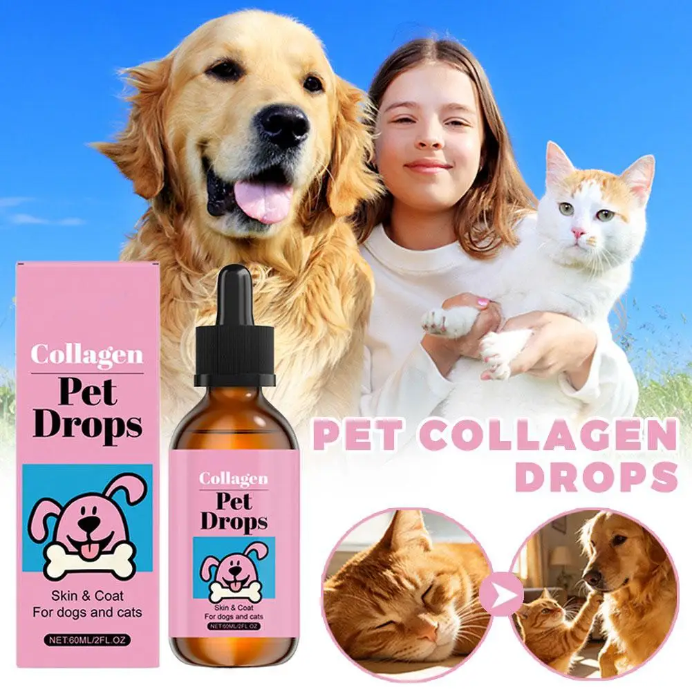 Pet Collagen Drops Gentle Formula Coat Skin Care Main Dietary Supplement Pet Cleaning Supplies Health Care Accessory thumbnail 2