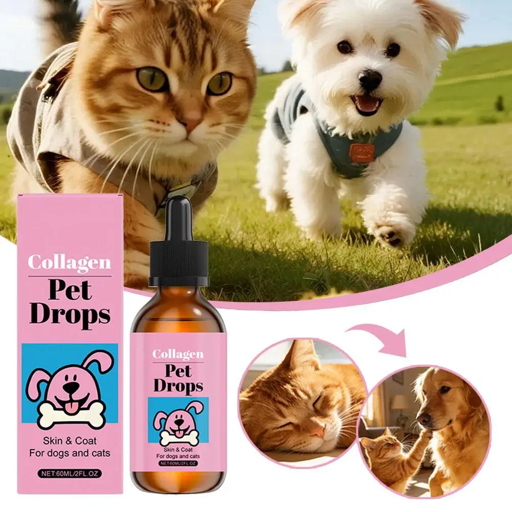 Pet Collagen Drops Gentle Formula Coat Skin Care Main Dietary Supplement Pet Cleaning Supplies Health Care Accessory thumbnail 4