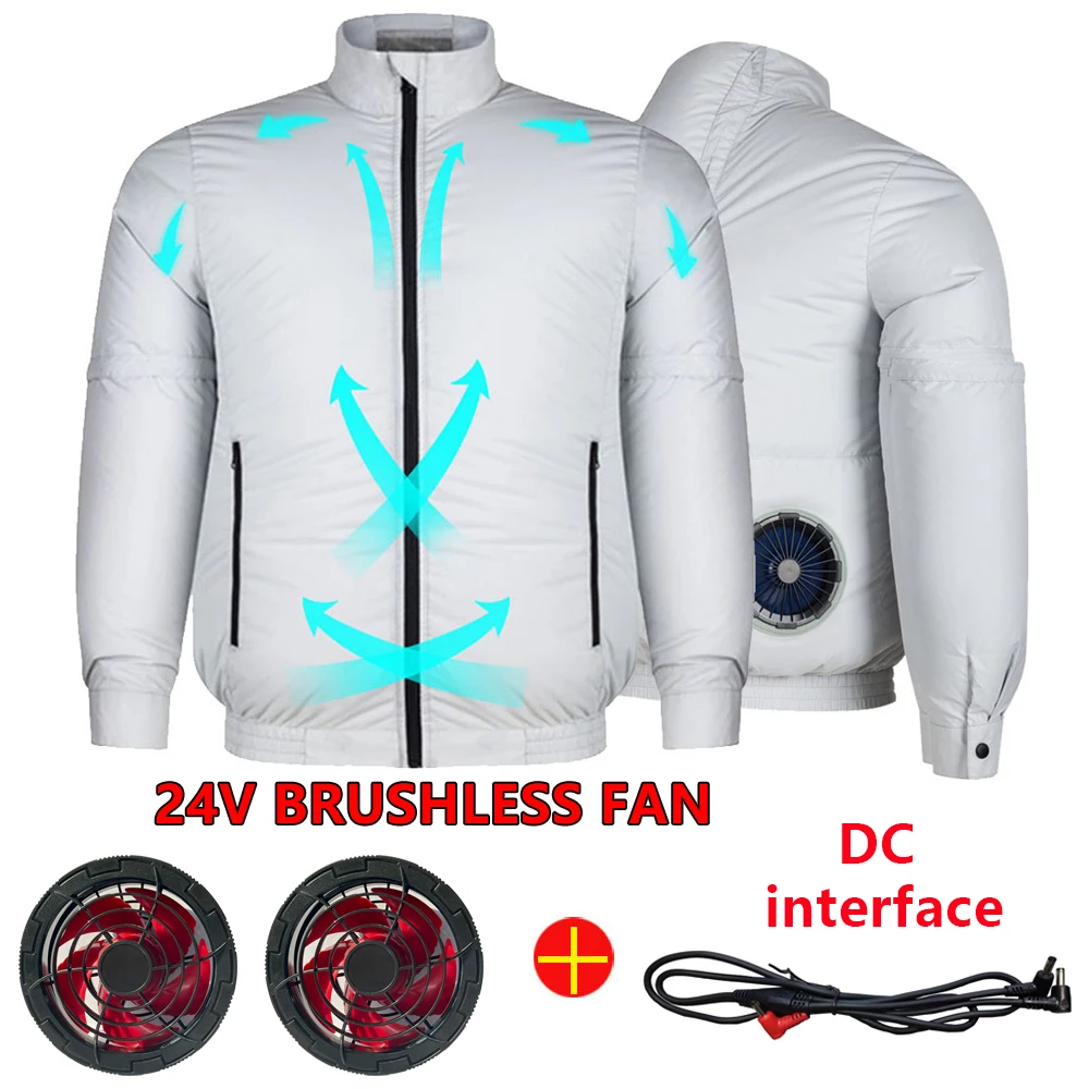 Men Outdoor Summer Electric Fan Cooling Jackets New generation 5V 19 24V Air Conditioning Fan With Cable Air Conditioner Fan thumbnail 4