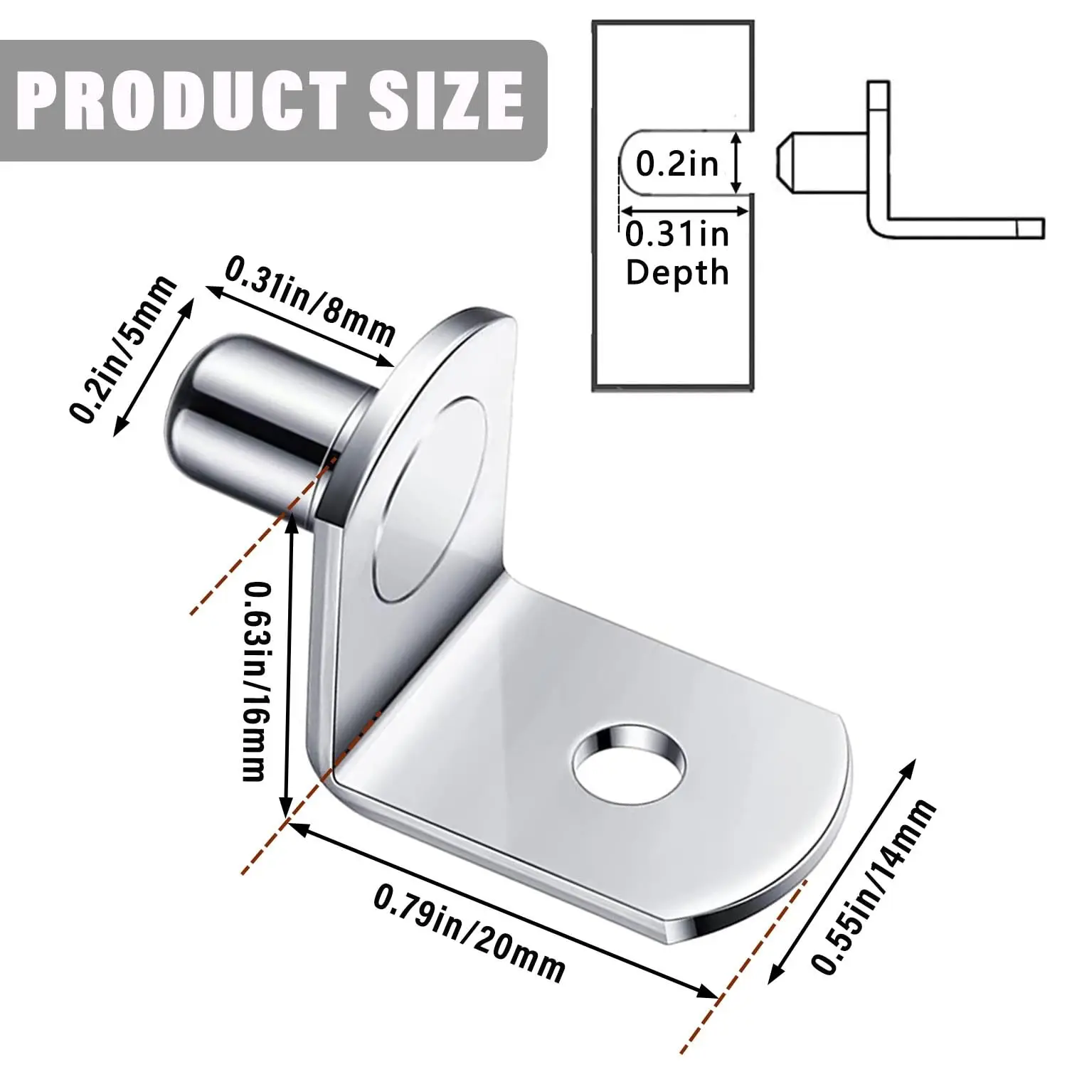 10/20Pcs Shelf Brackets Support Studs Pegs 5mm Metal Pin Shelves Seperator Furniture Shelf Wall Mount Bracket Holder For Cabinet thumbnail 2