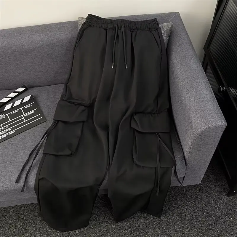 Oversized Pocket High Street Pant Black Vintage High Waist Women's Pants Fashion Retro Casual Streetwear Loose Jogger Trousers thumbnail 6