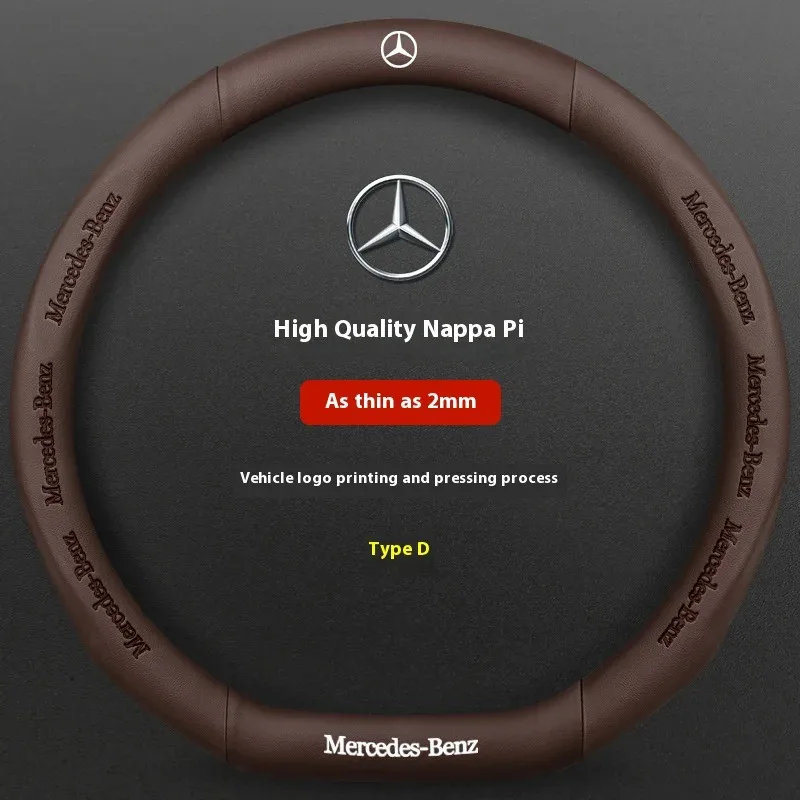 Car Steering Wheel Cover For Mercedes Benz A B C E S Class AMG GLA GLB GLC GLE CLA CLS SLC GLS GLK SLK Vito ML Pilot A45 C43 C63 thumbnail 4