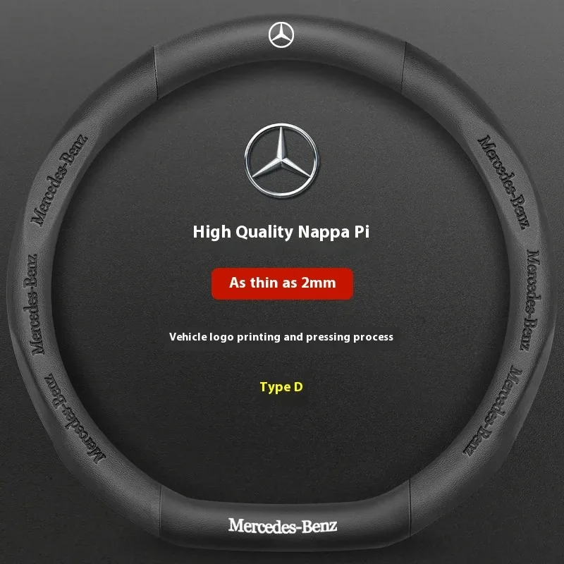 Car Steering Wheel Cover For Mercedes Benz A B C E S Class AMG GLA GLB GLC GLE CLA CLS SLC GLS GLK SLK Vito ML Pilot A45 C43 C63 thumbnail 2