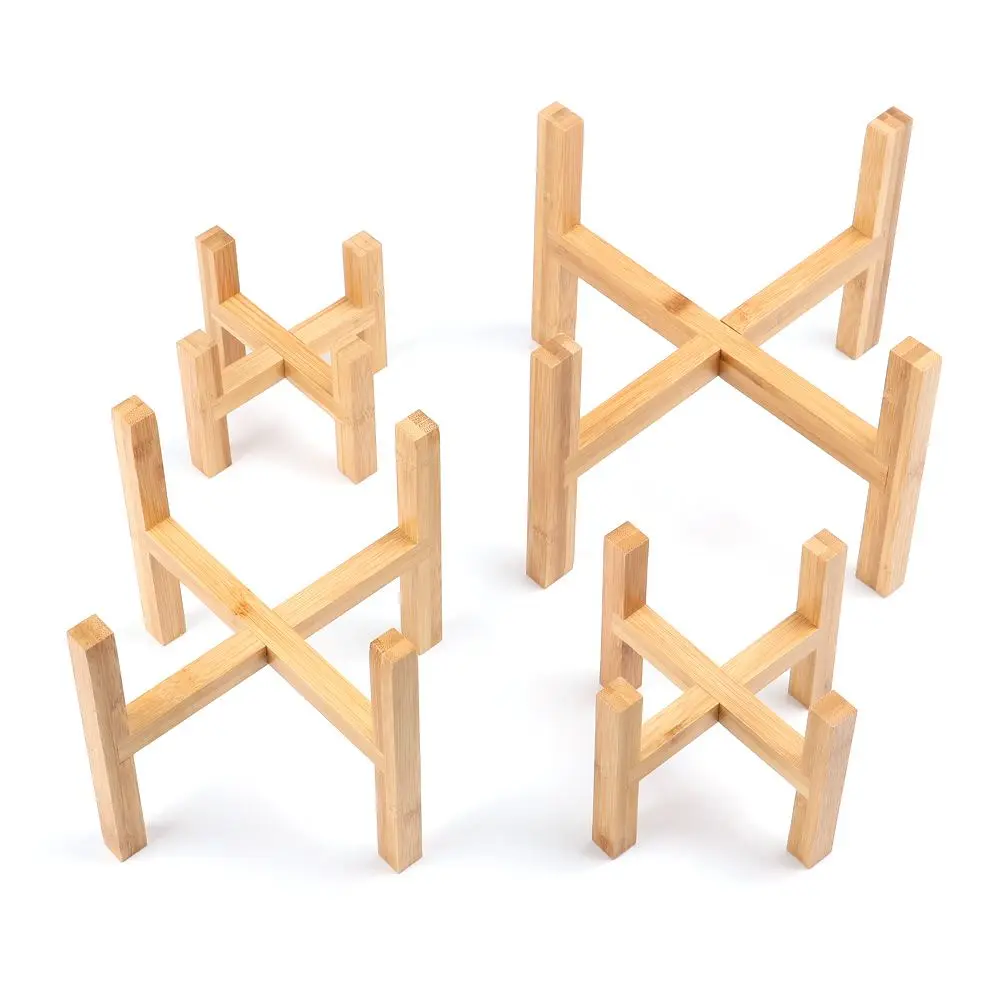 Flower Pot Base Indoor Outdoor Home Decoration Tray Floor-Standing Bonsai Display Stand Wood Flowerpot Holder Garden Supplies thumbnail 4