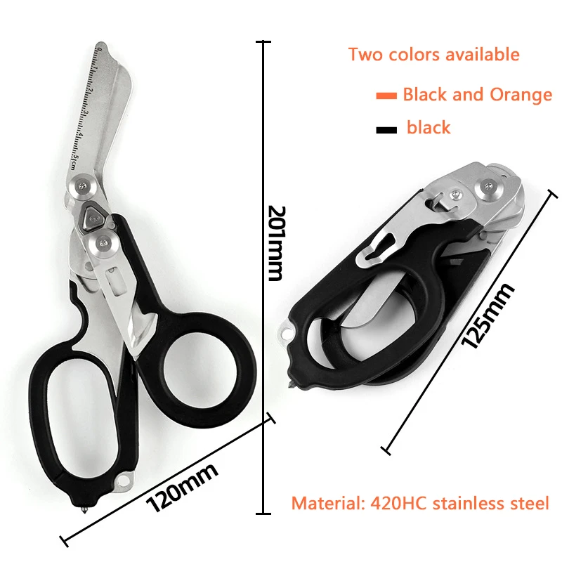 6 In1 Foldable Trauma Emergency Response Scissor Shear First Aid Kit Scissors Tactical Plier Outdoor Survival EDC Tool Gear thumbnail 2