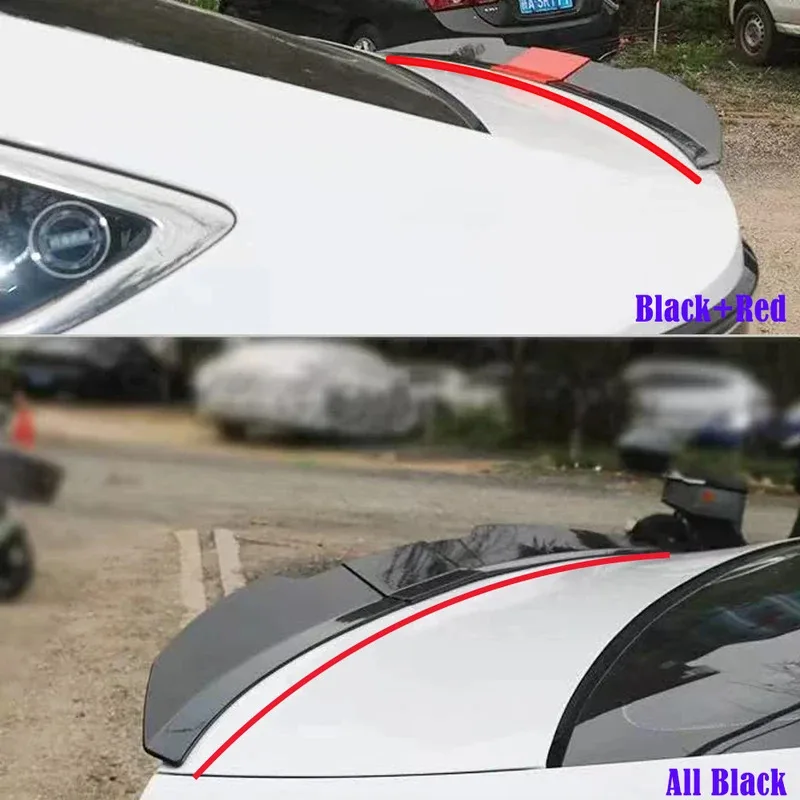 Universal 3pcs Sedan Rear Trunk Tail Rear Wing Spoiler 46.06-50.0inch Adjustable DIY Refit Boot Wings Spoiler Car Accessory thumbnail 2