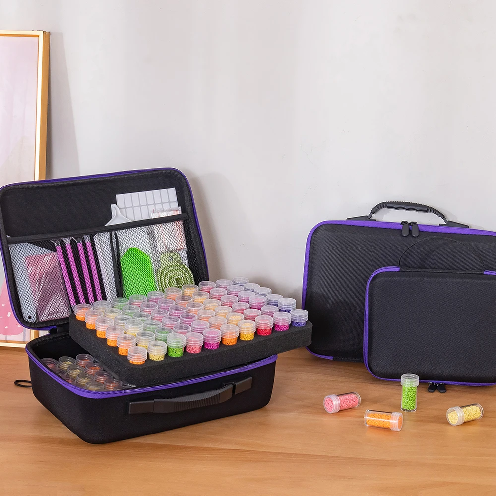 240/30/60/120 Slots Diamond Art Storage Container with Accessories and Tools, Portable Bead Storage Boxes for Diamond Painting thumbnail 2