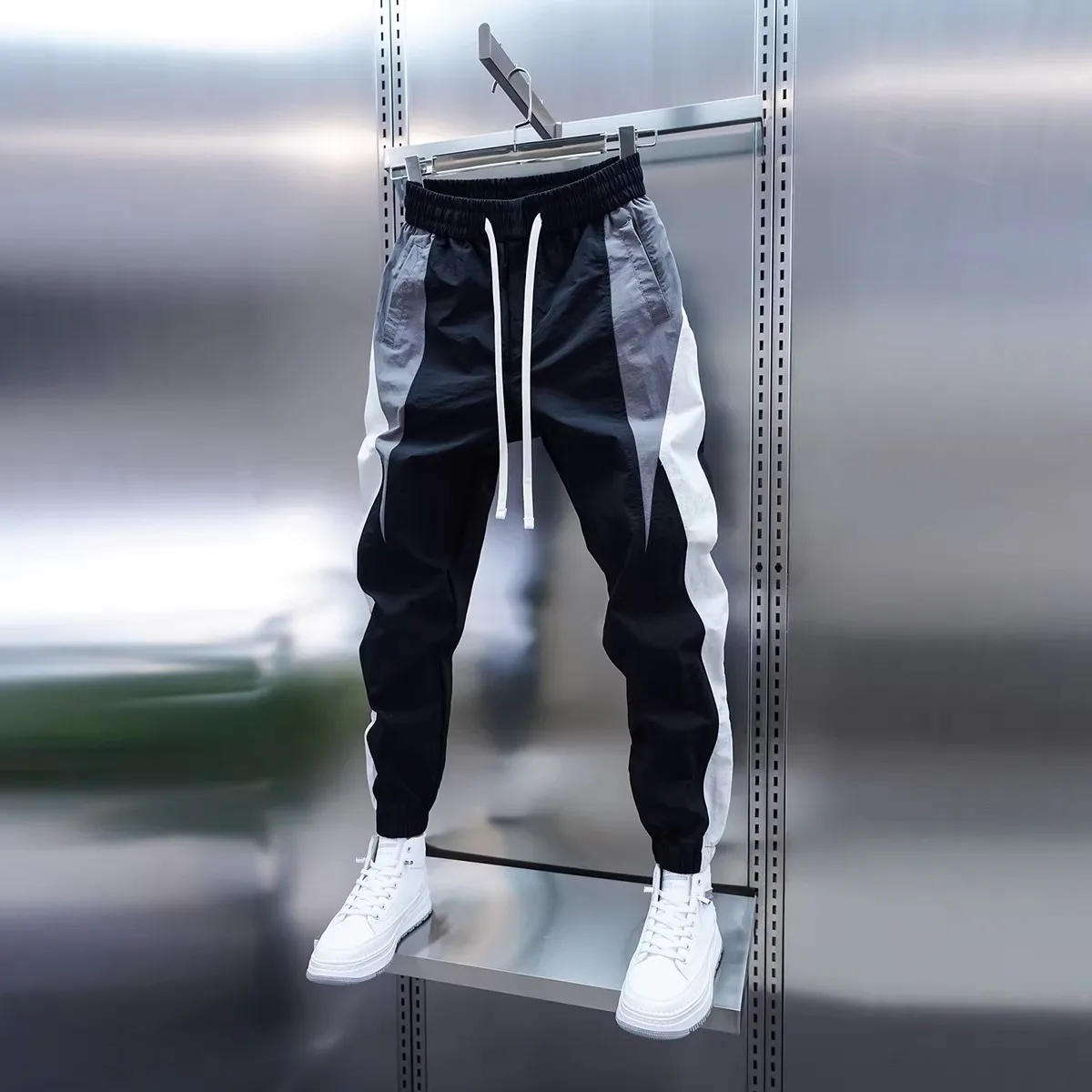 2026 Spring Men's Pants Korean Fashion Men Clothing Sweatpants and Joggers Pants Casual Streetwear Male Trousers Elastic Waist thumbnail 4