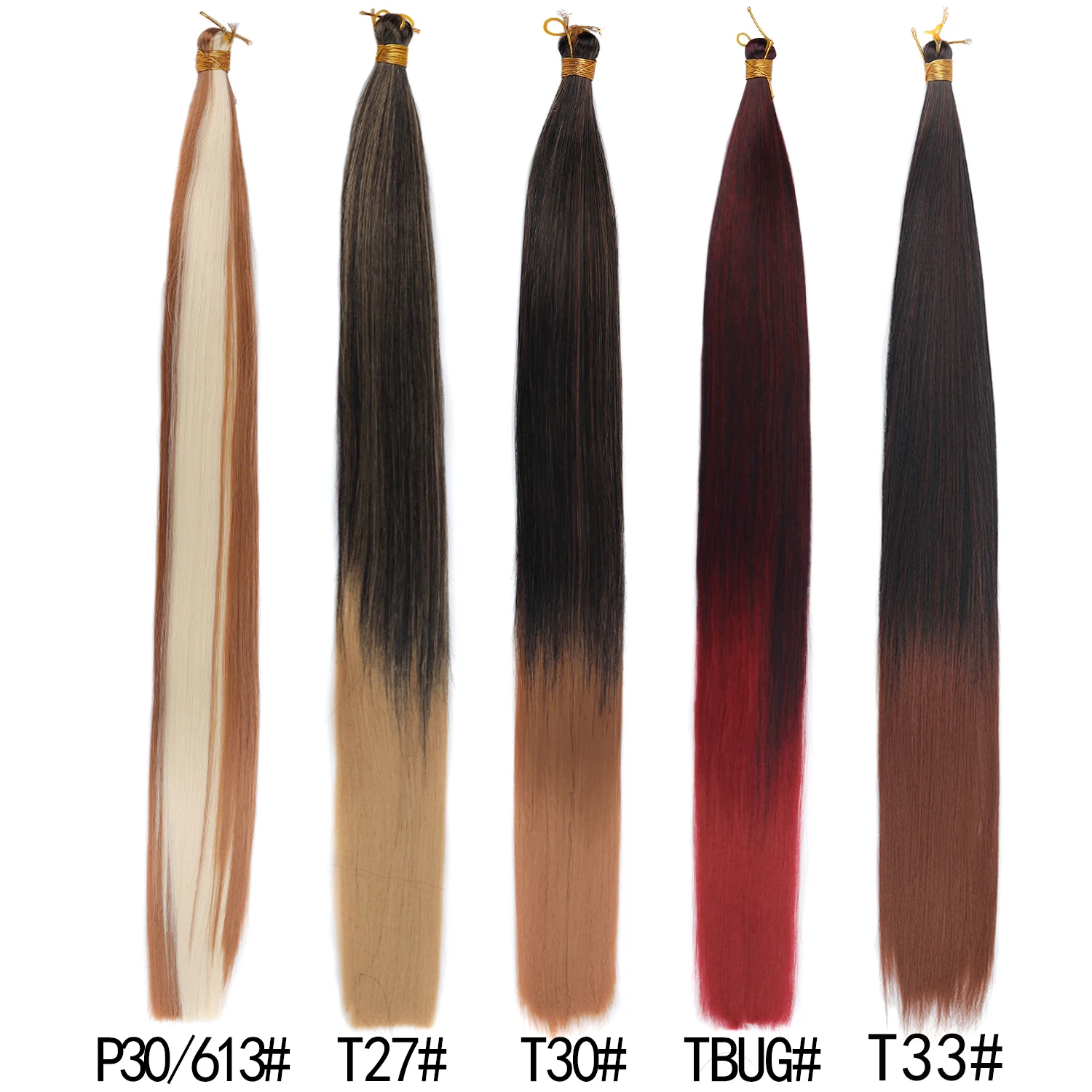 30inch Straight Hair Extensions 150g Bone Straight Braiding Hair Soft Synthetic Bundles Crochet Braids Hair Bundles for Braiding thumbnail 2