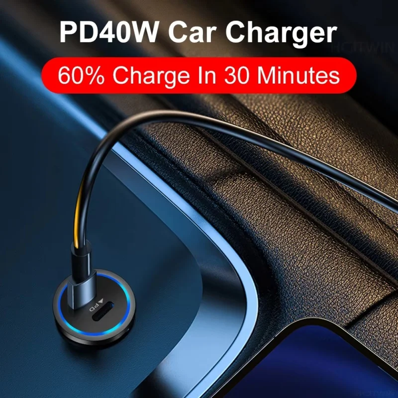 66W USB Car Charger Type C Fast Charging Phone Adapter For Xiaomi Huawei PD Phone Charger Car Adapter Socket Cigarette Lighter thumbnail 5