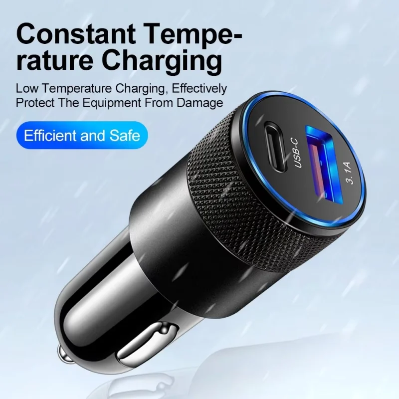 66W USB Car Charger Type C Fast Charging Phone Adapter For Xiaomi Huawei PD Phone Charger Car Adapter Socket Cigarette Lighter thumbnail 2