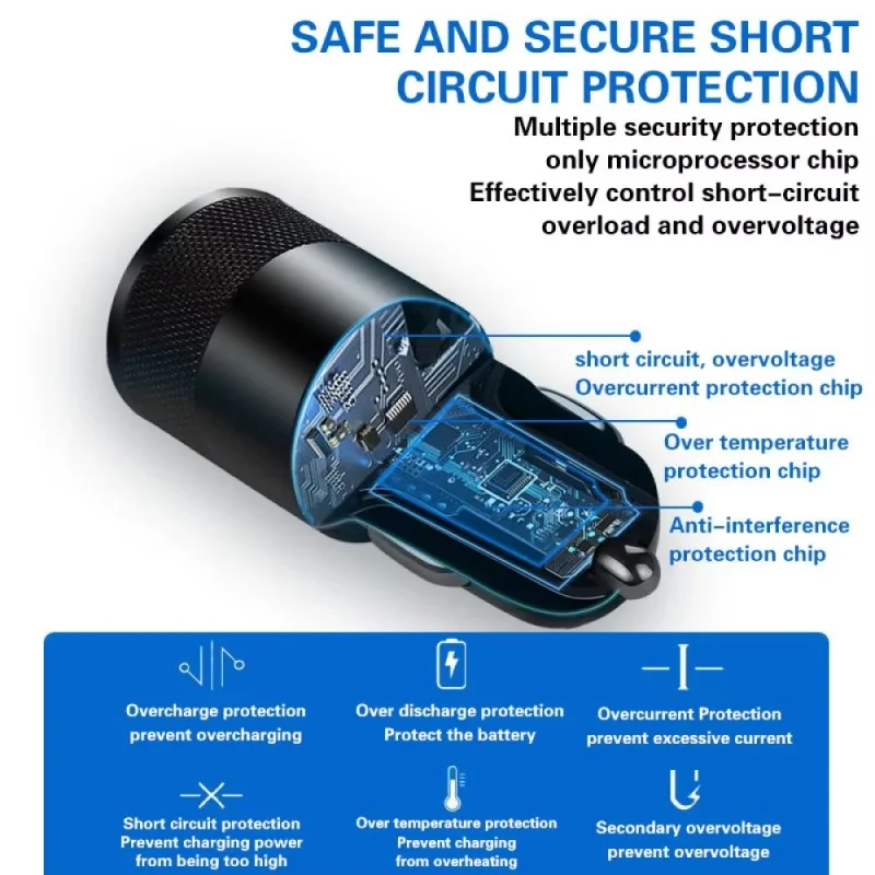 66W USB Car Charger Type C Fast Charging Phone Adapter For Xiaomi Huawei PD Phone Charger Car Adapter Socket Cigarette Lighter thumbnail 4