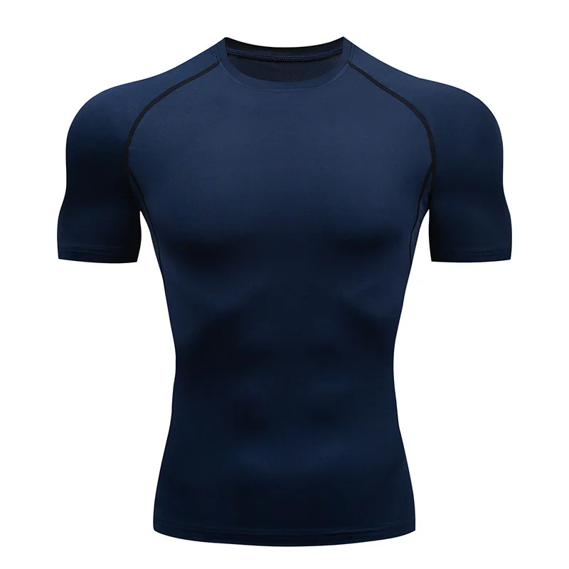 Quick drying Running T Shirt Basketball compression shirt men Quick Dry Top Black Bodybuilding Muscle Shirt Workout Gym thumbnail 6