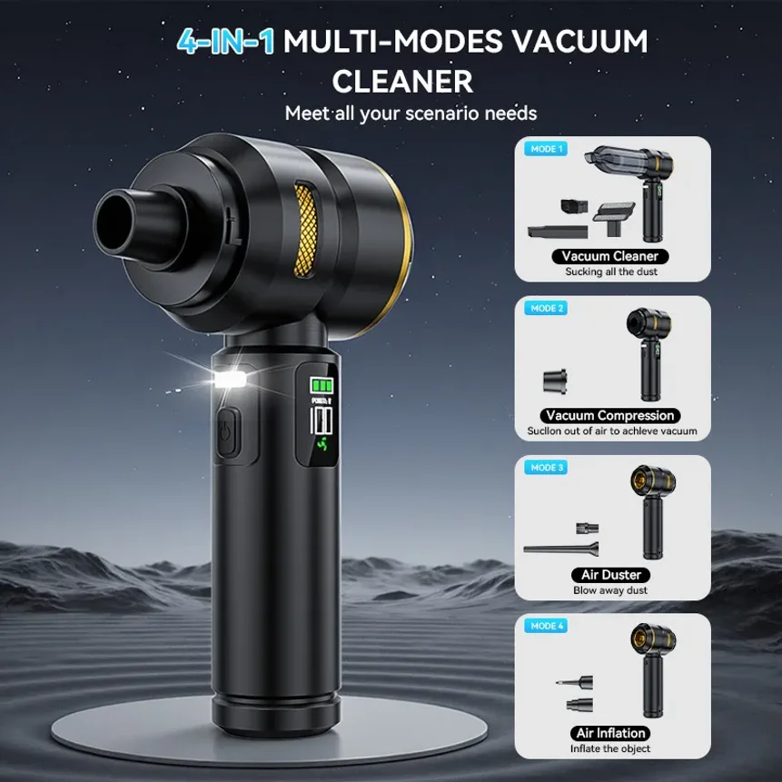 Car Vacuum LEDlamp Cleaner Powerful Mini 98000PA Cordless Portable Vacuum Cleaner for Home Appliance Handheld Blower Car Cleaner thumbnail 3