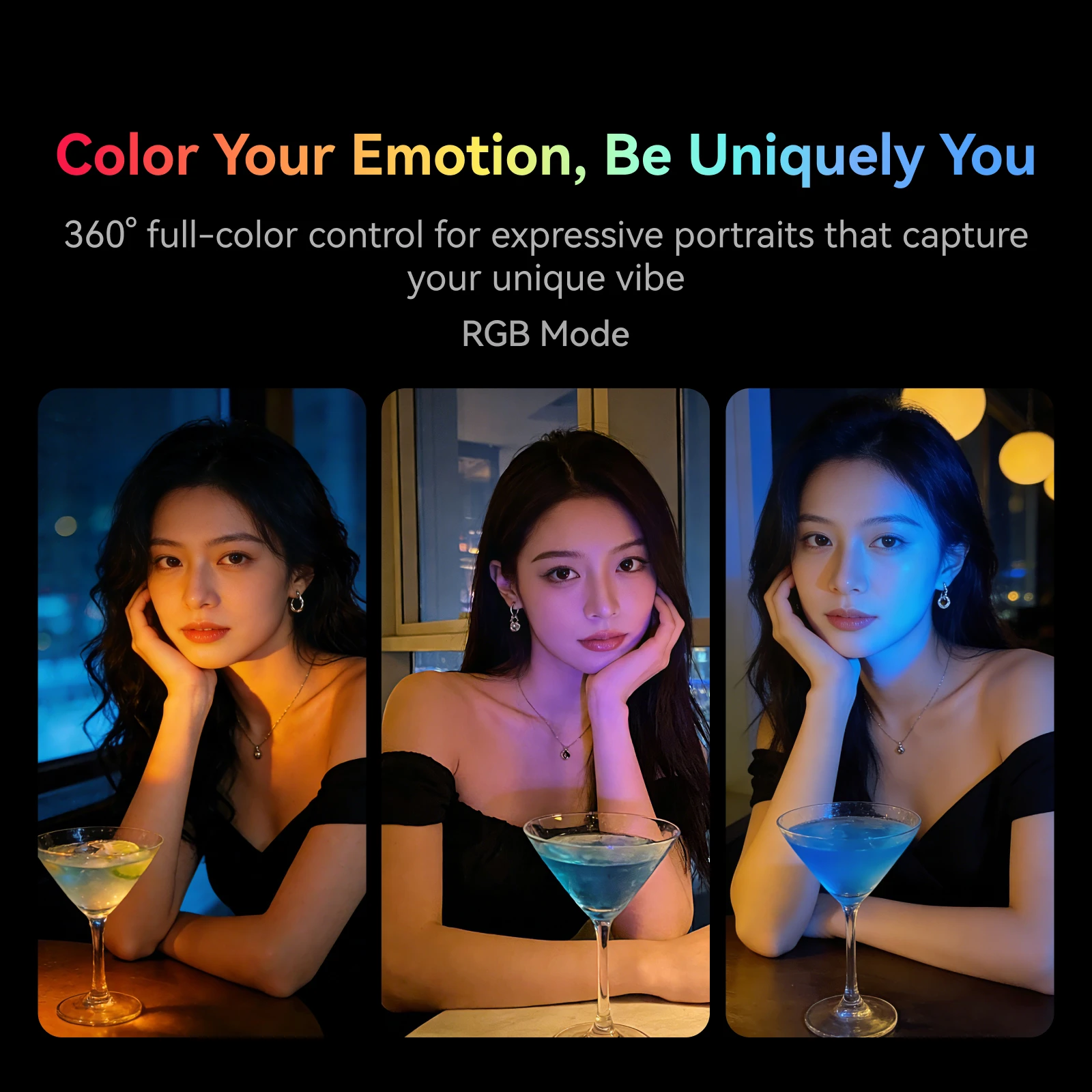 TELESIN Magnetic 360° Rotation RGB Fill Light Mini Selfie Light 3 Mode Adjustable Color Brightness for Smartphone Iphone Android thumbnail 4