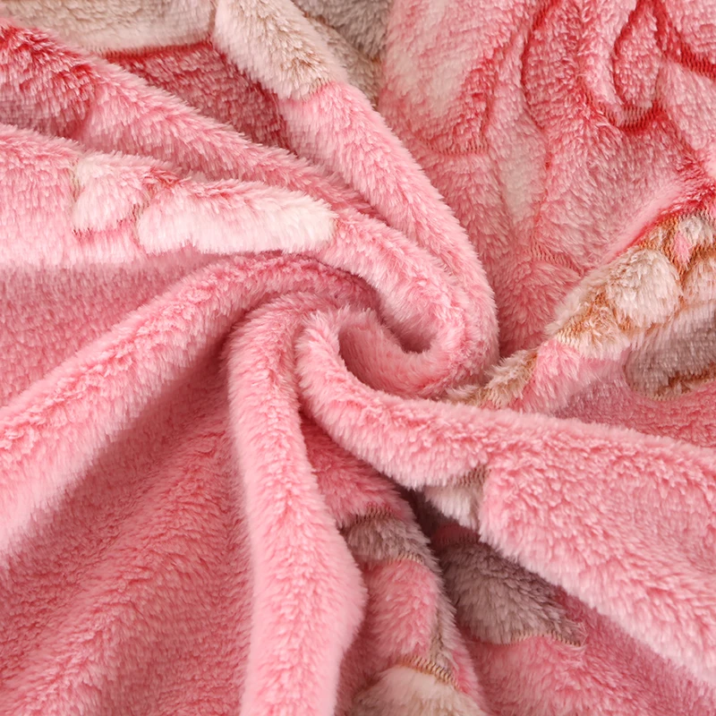 1pc Floral Style Warm Bedspread Fleece Blanket Plaid Travel Shawl Sofa Nap Blanket Home Bedsheet Manta 70X100cm Suitable For Pet thumbnail 3