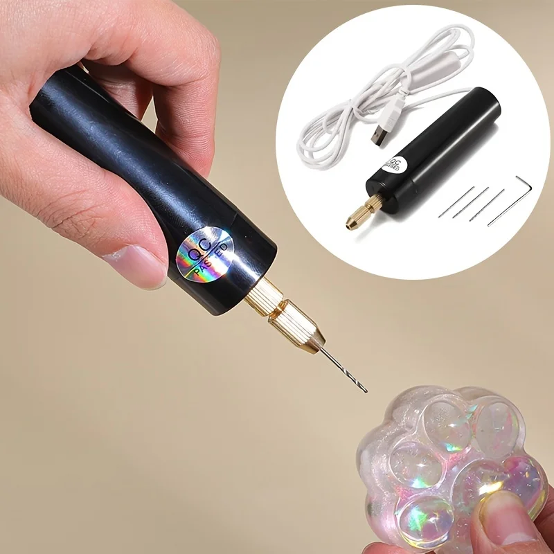 Mini Electric Drill USB Rechargeable for Resin Jewelry Wood Craft Engraving Pen Tool DIY Handheld Rotary Kit