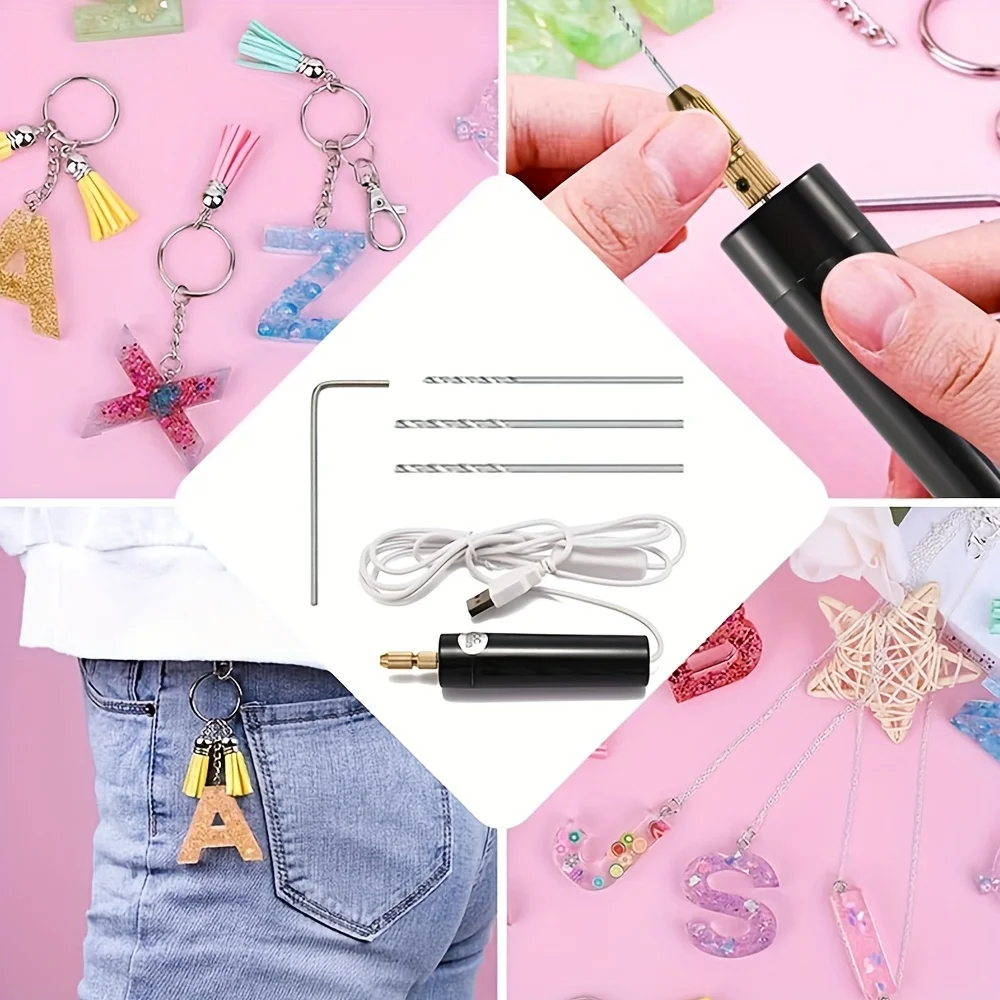 Mini Electric Drill USB Rechargeable for Resin Jewelry Wood Craft Engraving Pen Tool DIY Handheld Rotary Kit thumbnail 3