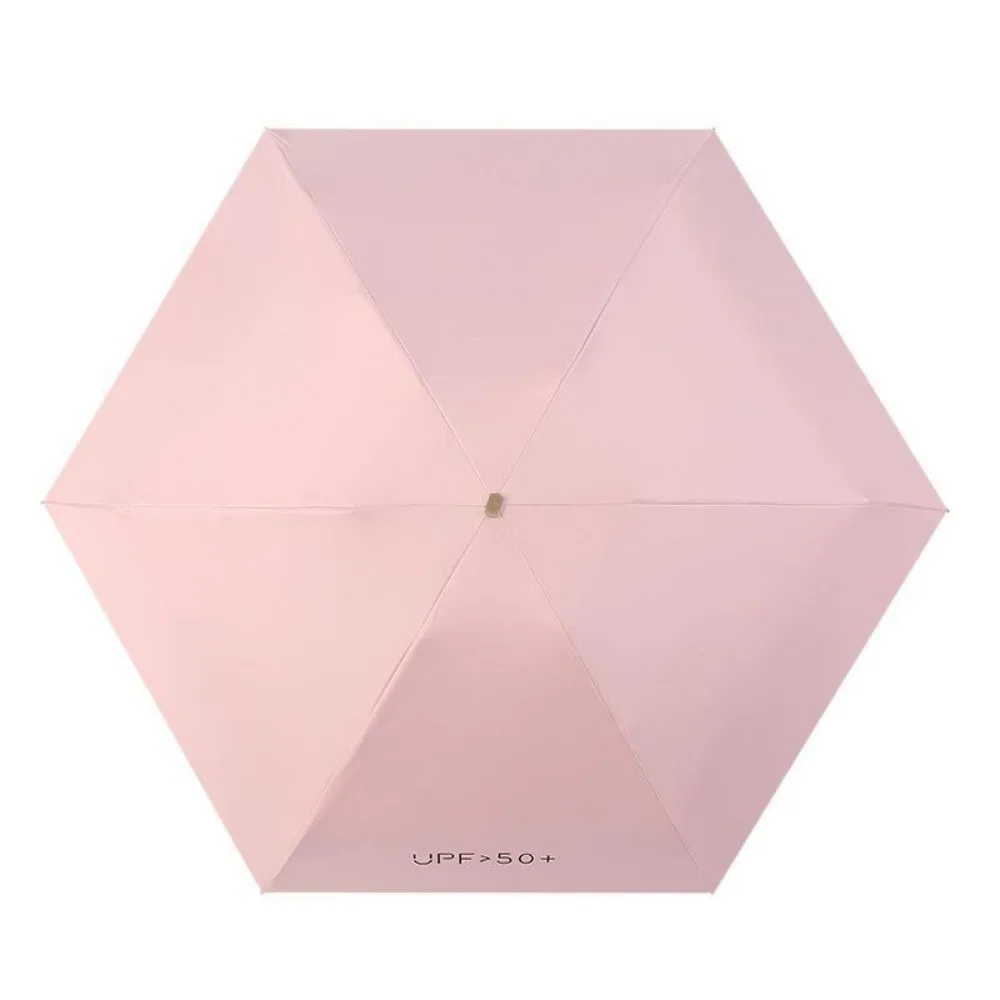 1Pc Five-folding Mini Sun Umbrella Pocket Rain Umbrella Vinyl Folding UV Ultraviolet Protection Sun Shade Pocket Parasol Capsule thumbnail 6